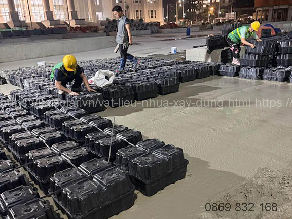 Ứng dụng cải tạo nền - Đổ sàn vượt nhịp hiệu quả khi sử dụng hộp nhựa Uboot